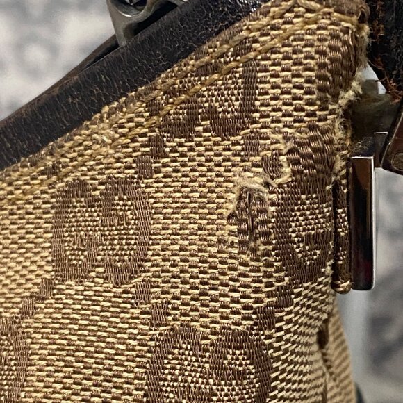 Gucci GG Monogram Canvas Shoulder Bag in Tan and Brown - Picture 14 of 14